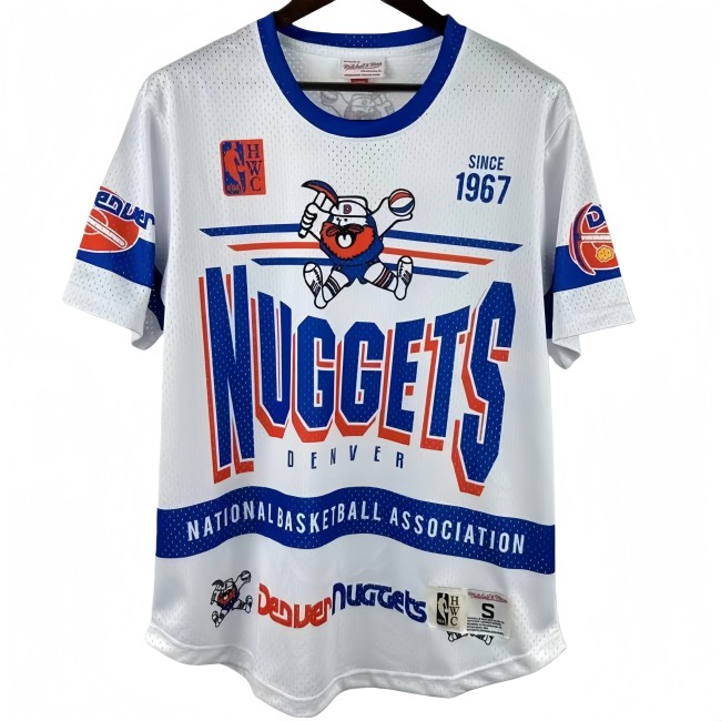 2026 Nuggets White Retro High Quality Casual T-Shirt #MN