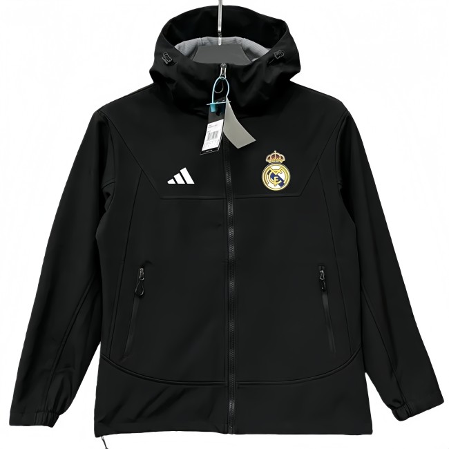 2025-26 Mens Real Madrid Black Outdoor windbreaker