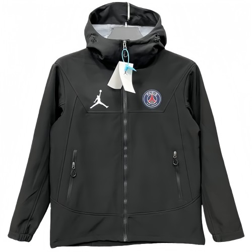 2025-26 Mens PSG Black Outdoor windbreaker