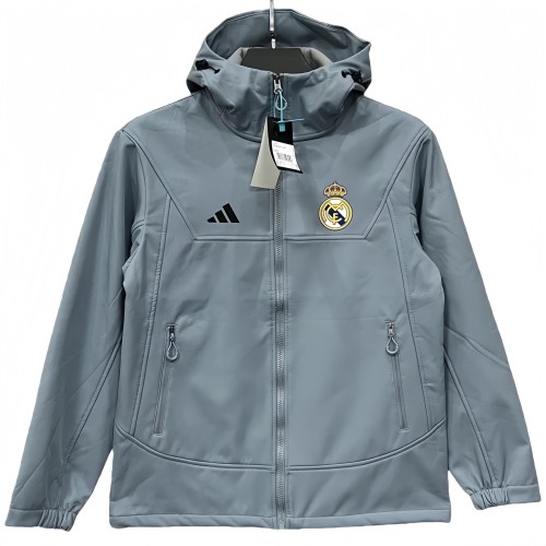 2025-26 Mens Real Madrid Light blue Outdoor windbreaker