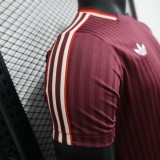 2025-26 Mens Bayern Munich Brown Red Casual Edition Player Version Soccer Jersey