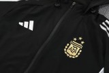 2025-26 Mens Argentina Black Hoodie Jacket Tracksuit
