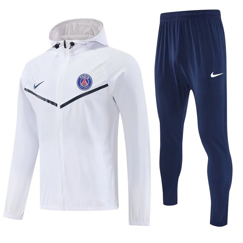 2025-26 Mens PSG White Hoodie Jacket Tracksuit