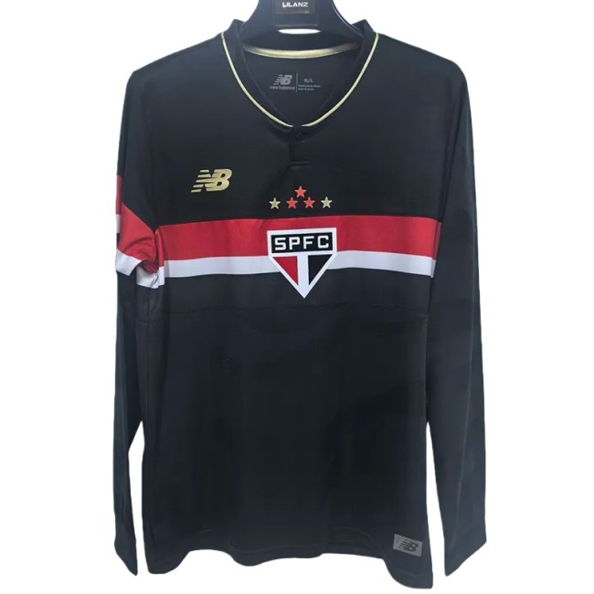 2025-26 Mens Sao Paulo Third away  black  Long Sleeve Soccer Jersey