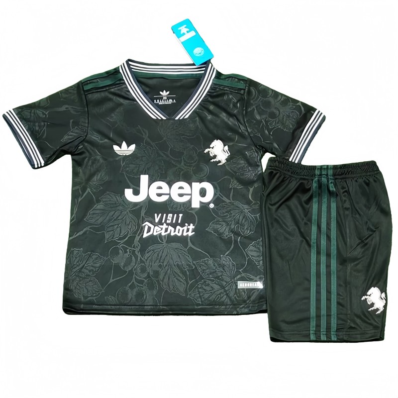 2025-26 kids  Juventus Third away black Soccer Jersey