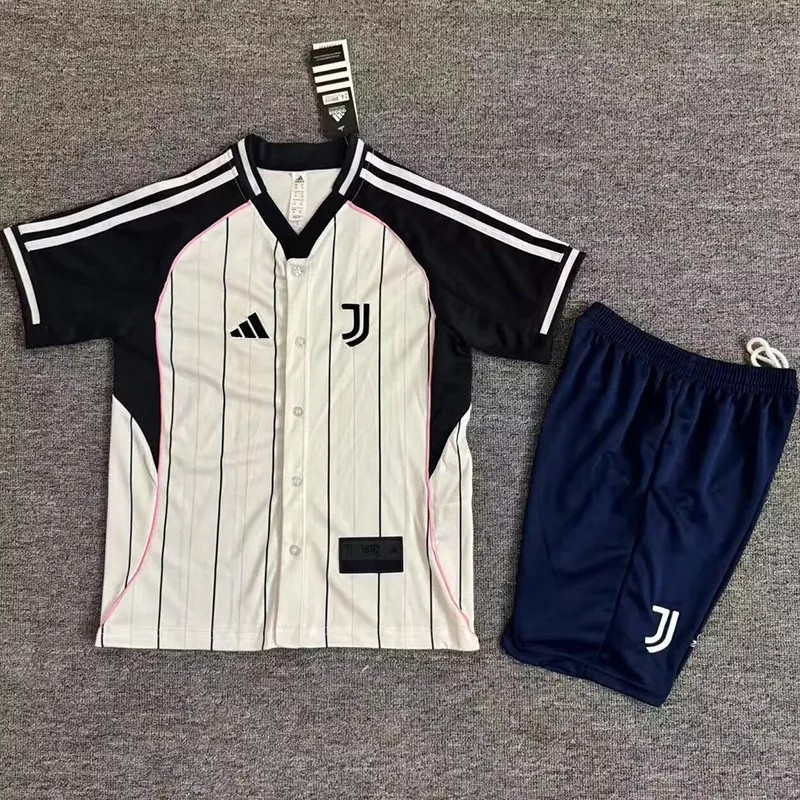 2025-26 kids Juventus  White Casual Edition   Baseball Soccer Jersey