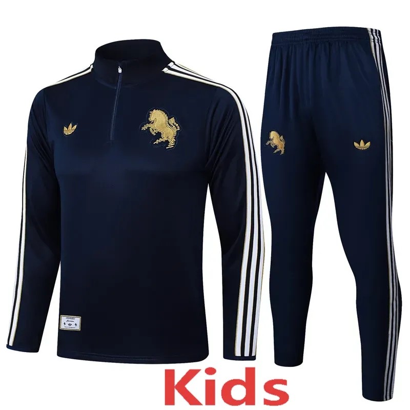 2025-26 Kids Juventus  Royal blue Half Pull Training suit