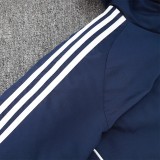 2025-26 Mens  Borussia Dortmund Royal Blue Hooded Windbreaker Fabric Cotton Coat