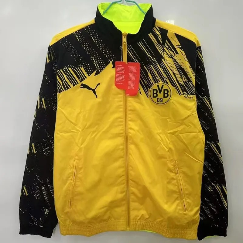 2025-26 Mens  Borussia Dortmund   Yellow & Fluorescent Green Double Sided Windbreaker