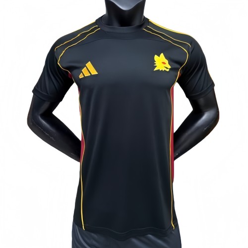 2025-26 Mens Roma black Player version  soccer Jersey