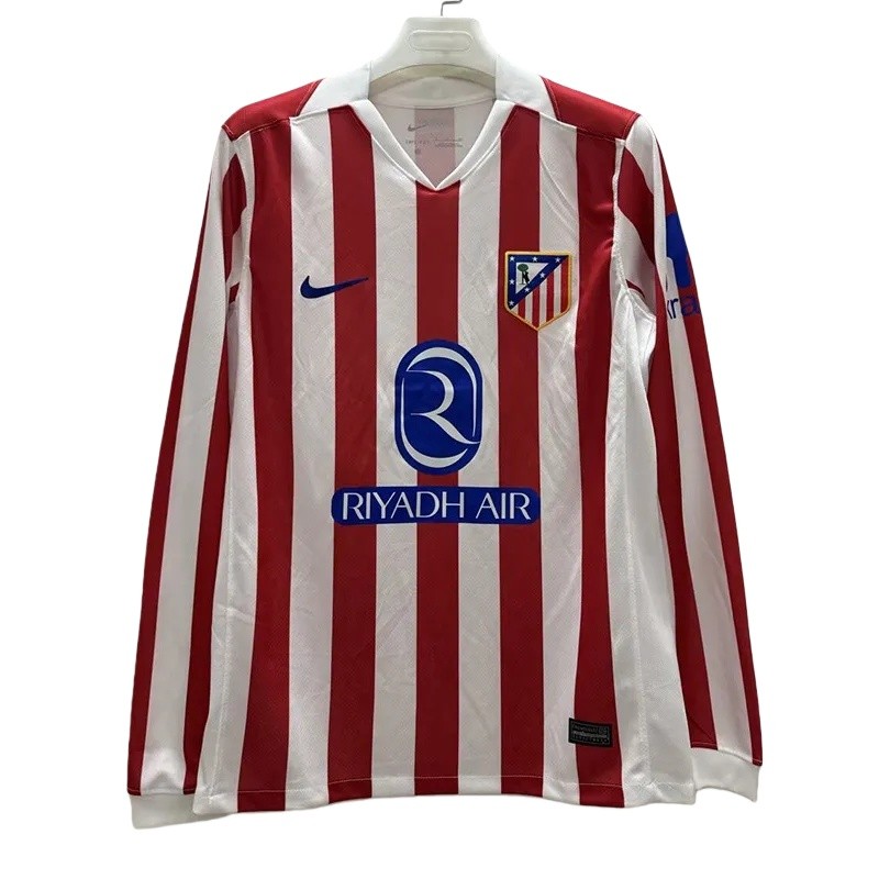 2025-26 Mens Atletico Madrid  home jersey soccer Long sleeve