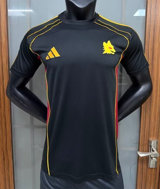 2025-26 Mens Roma black Player version  soccer Jersey