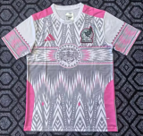 2025-26 Mens Mexico Grey Pink Fans Soccer Jersey
