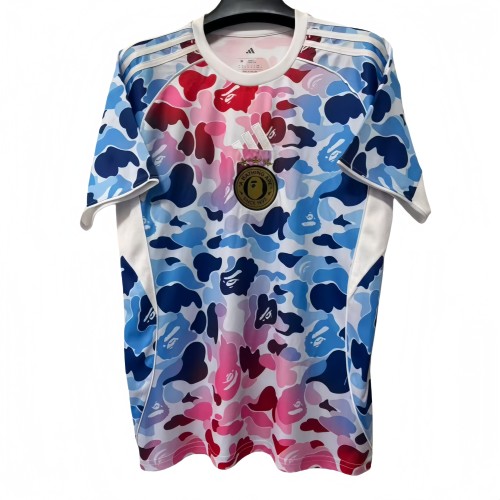 2025-26 Mens  Bathing APE Blue Pink Special Edition soccer jersey