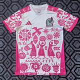 2025-26 Mens Mexico white Pink Fans Soccer Jersey