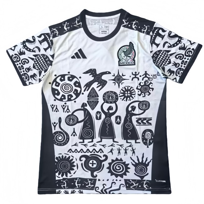 2025-26 Mens Mexico Black and white version Fans Soccer Jersey