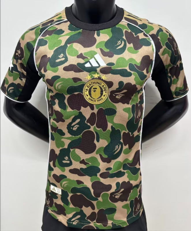 2025-26 Mens  Bathing APE Green  Player version soccer jersey