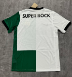2025-26 Mens Sporting Lisbon White Green soccer Jersey