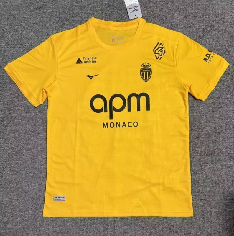 2025-26 Mens  AS Monaco Third  away  yellow soccer Jersey