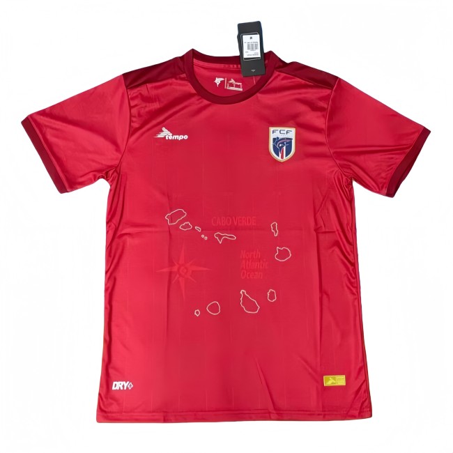 2025-26 Mens Cape Verde Third away red Fans Soccer Jersey