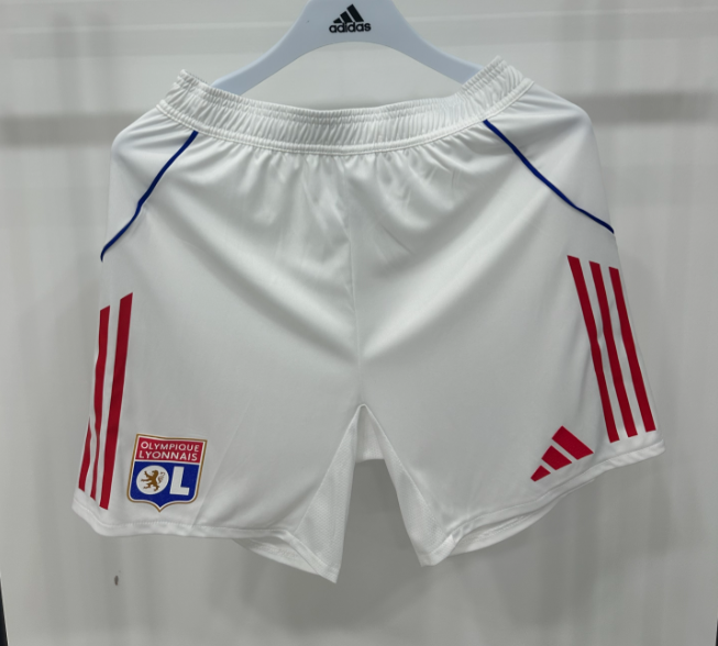2025-26 Mens Lyon home white  player version Shorts Pants
