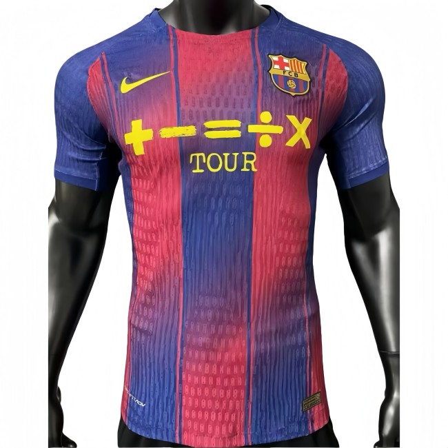 2025-26 Mens Barcelona home with Tour Sponor Logo Player version soccer jersey
