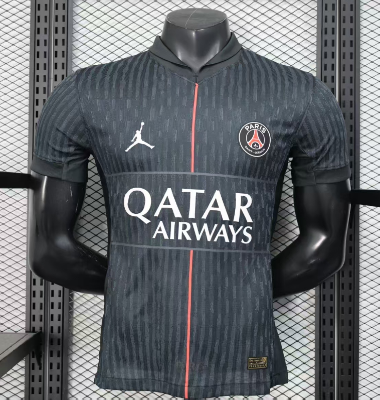 2025-26 Mens PSG Fourth away black Player version Soccer Jersey