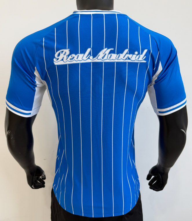 2025-26 Mens Real Madrid Player sky blue Casual Edition Baseball Jersey