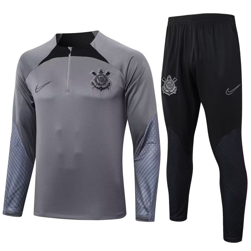 2025-26 Mens Corinthians grey Half pull Tracksuit suit