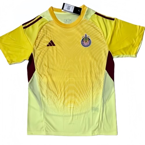 2025-26 Mens Chivas yellow GoalKeeper Soccer Jersey