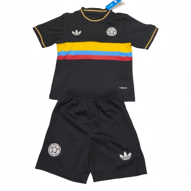 2025-26 Kids Colombia Special Edition black soccer jersey