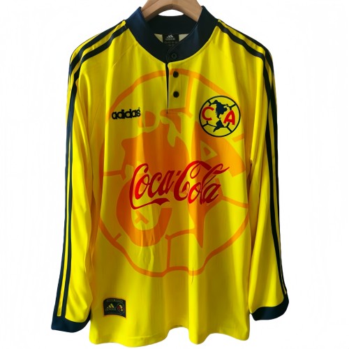 1997-98 Mens Retro Club America long sleeve Home soccer Jersey