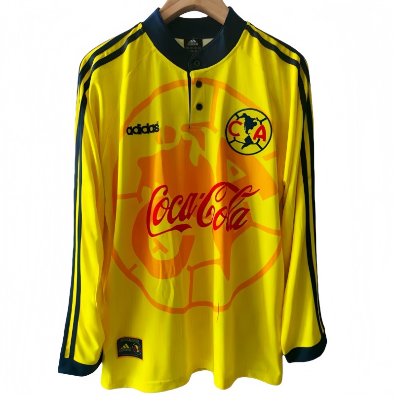 1997-98 Mens Retro Club America long sleeve Home soccer Jersey
