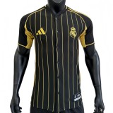 2025-26 Mens Real Madrid Player black yellow Casual Edition Baseball Jersey