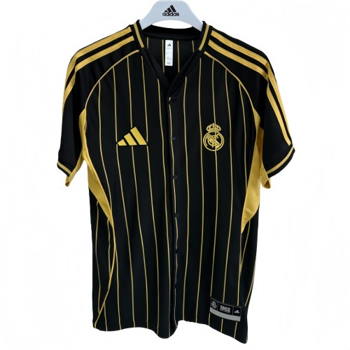 2025-26 Mens Real Madrid  black yellow Casual Edition Baseball Jersey