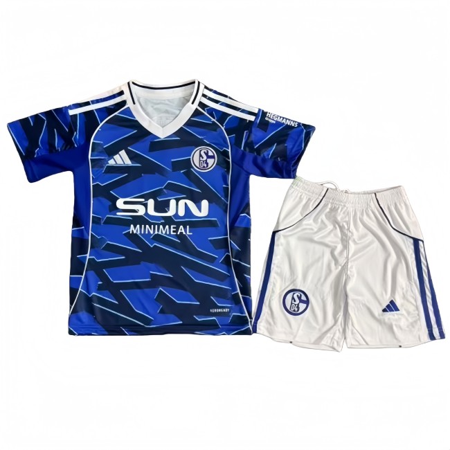 2025-26 KIds Schalke 04  home blue  Soccer Jersey