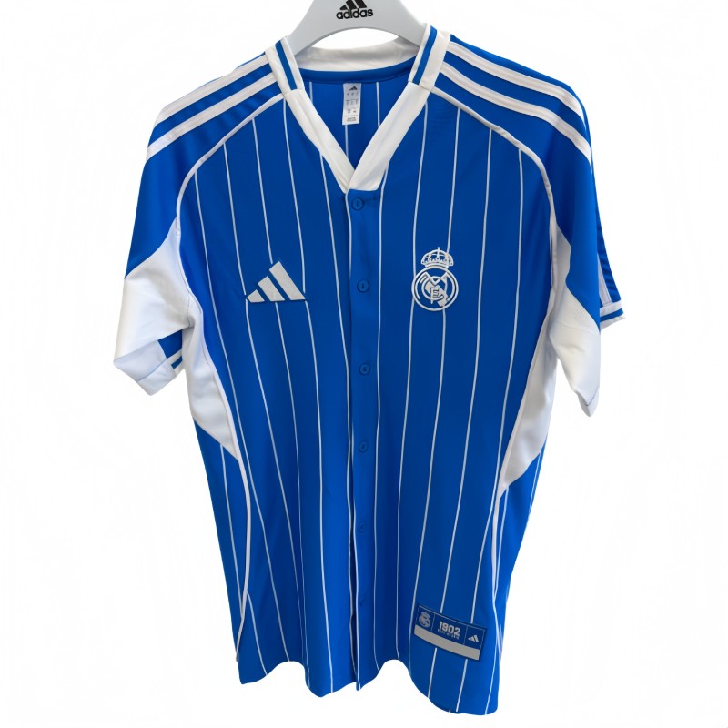 2025-26 Mens Real Madrid  sky blue Casual Edition Baseball Jersey