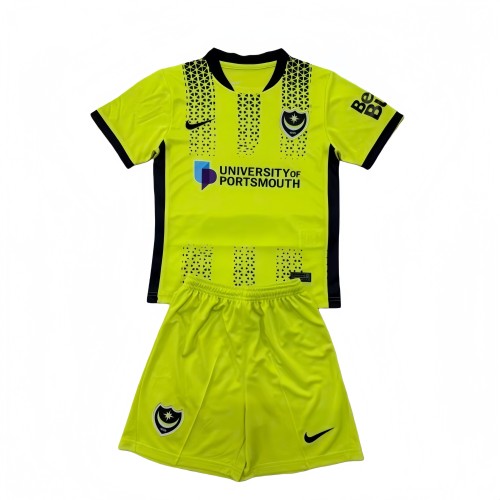 2025-26 Kids Portsmouth Third away greenSoccer Jersey