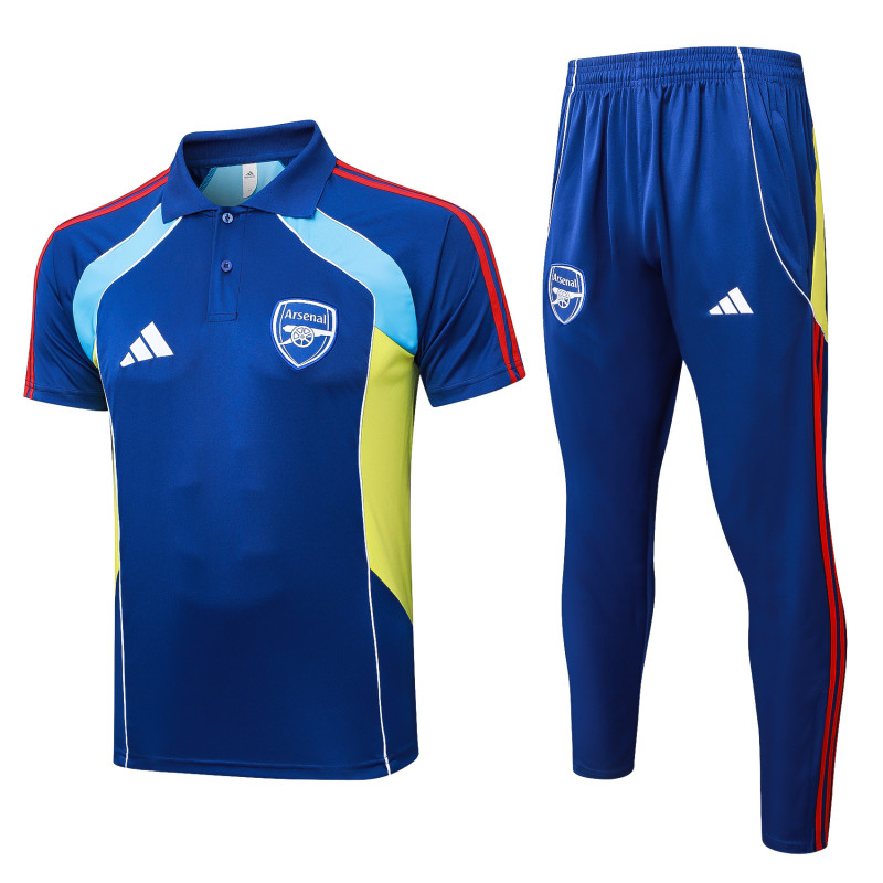 2025-26 Mens Arsenal Colorful Blue polo Training Short Suit