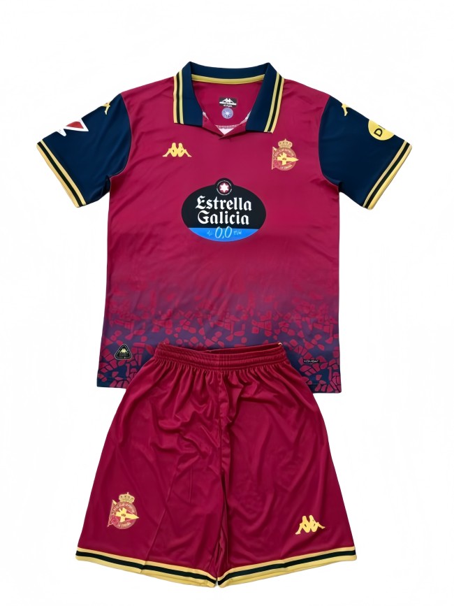 2025-26  KIDS  Deportivo La Coruna away soccer Jersey
