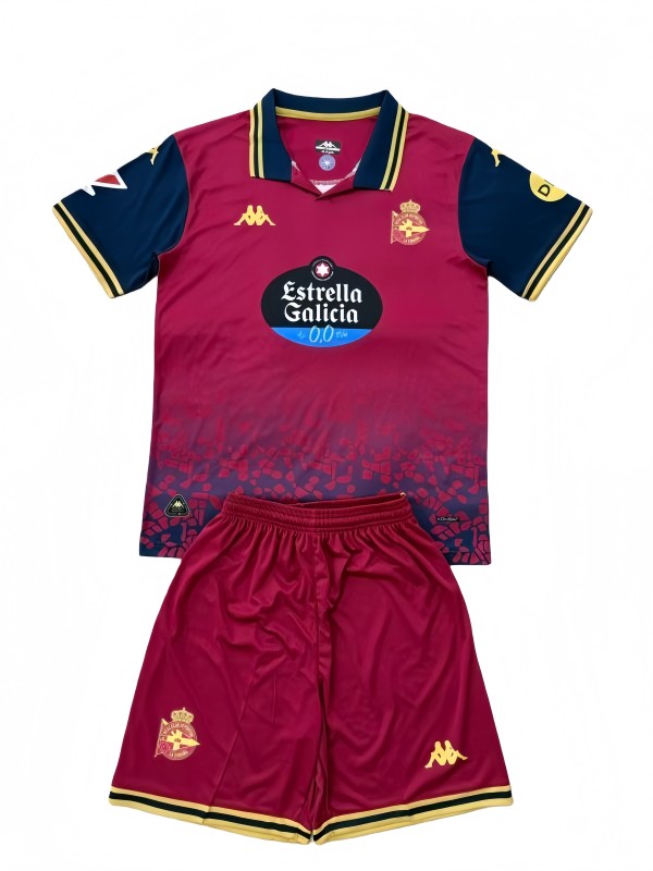 2025-26  KIDS  Deportivo La Coruna away soccer Jersey