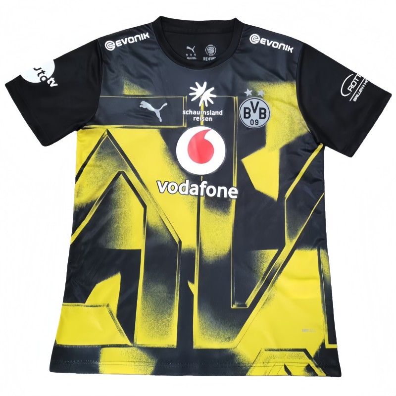 2025-26 Mens Borussia Dortmund  black and yellow soccer jersey