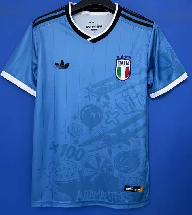 2025-26 Mens Italy Special Edition blue Soccer Jersey