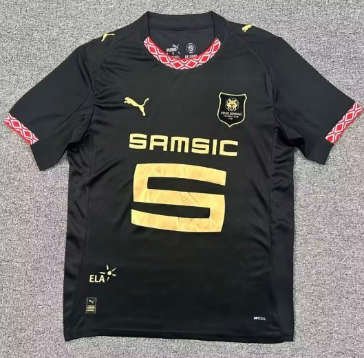 2025-26 Stade Rennais Third away black Fans Soccer Jersey
