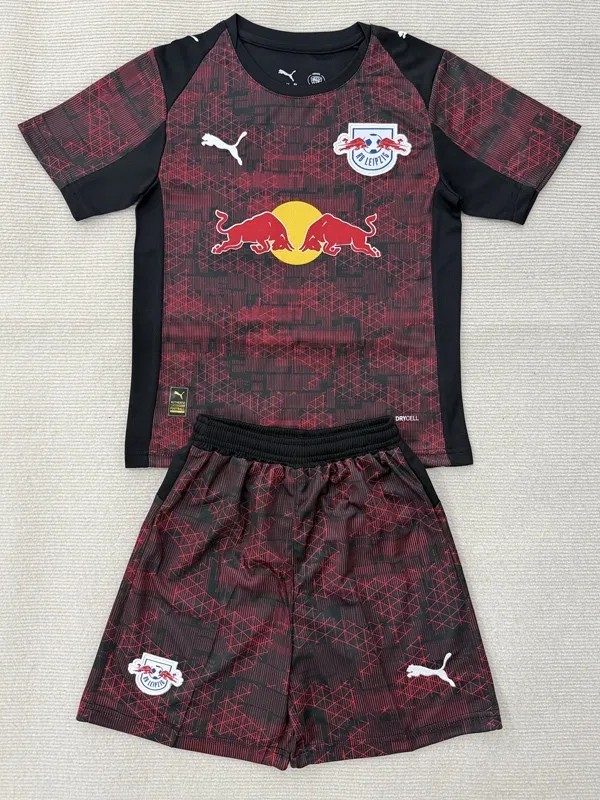 2025-26 Kids RB Leipzig Third away red soccer jersey