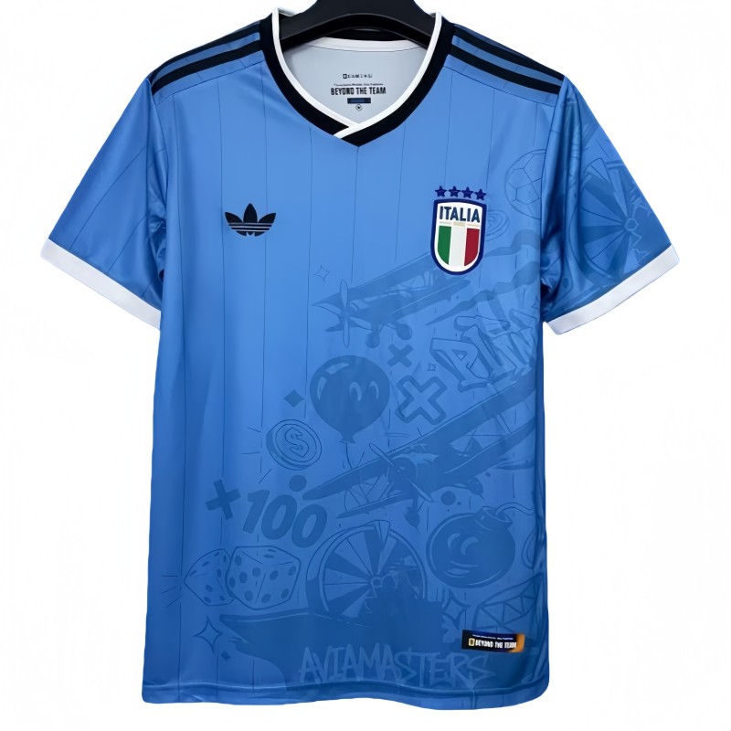 2025-26 Mens Italy Special Edition blue Soccer Jersey