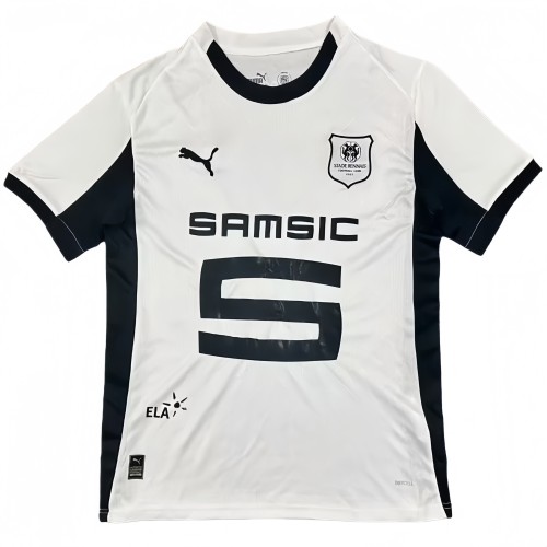 2025-26 Stade Rennais away white Fans Soccer Jersey
