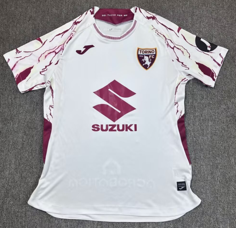 2025-26 Mens Torino away white Fans Soccer Jersey
