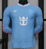 2025-26 Inter Miami Third Away blue Long Sleeve Player Version  Long Sleeve Soccer Jersey