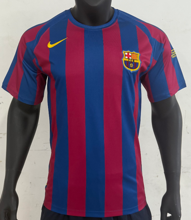2005-06 Mens Retro Barcelona home Champions League version  soccer Jersey